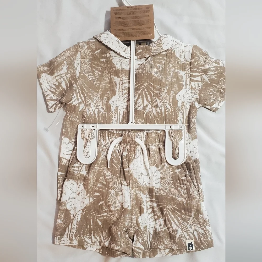 Kids Rabbit BearTropical Shirt and Shorts Set -w/sunglasses. Sz 12 Mths